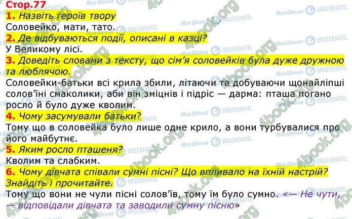 ГДЗ Українська мова 3 клас сторінка Стр.77 (1-6)