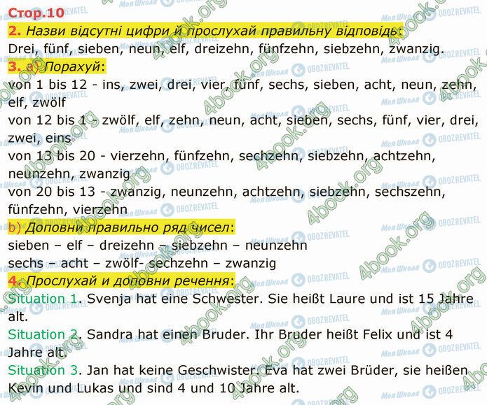 ГДЗ Німецька мова 3 клас сторінка Стр.10