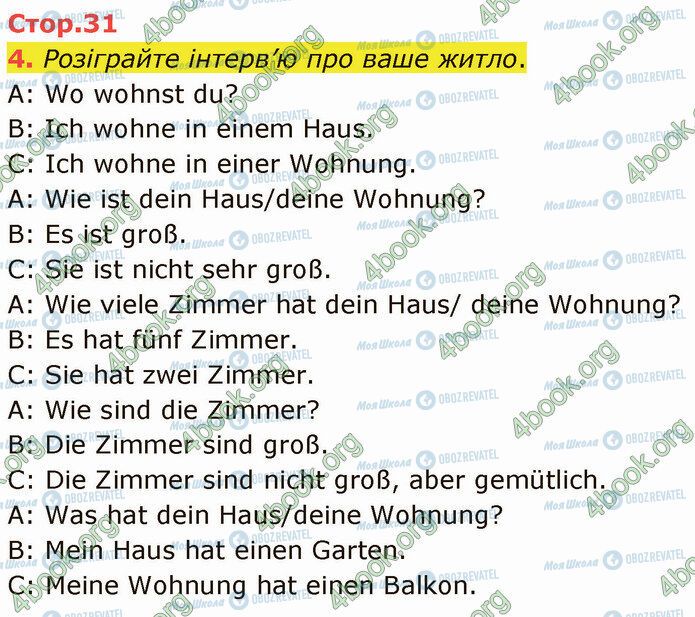 ГДЗ Німецька мова 3 клас сторінка Стр.31