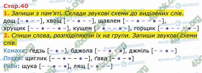 ГДЗ Українська мова 2 клас сторінка Стр.40