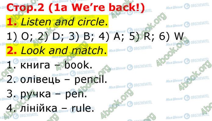 ГДЗ Англійська мова 2 клас сторінка Стр.2