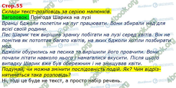 ГДЗ Українська мова 3 клас сторінка Стр.55