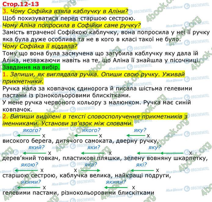 ГДЗ Українська мова 3 клас сторінка Стр.12-13