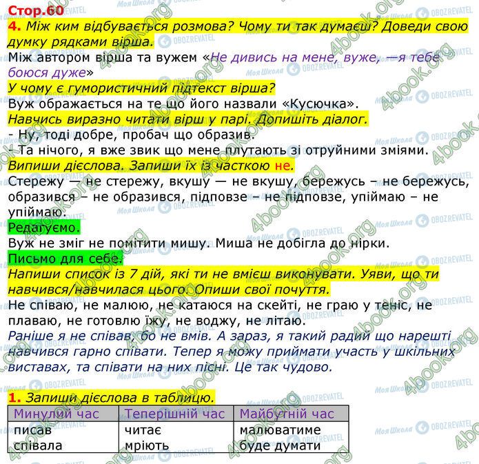 ГДЗ Українська мова 3 клас сторінка Стр.60