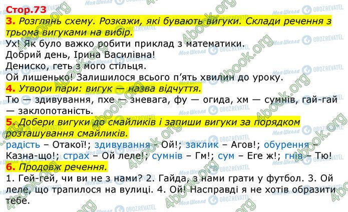 ГДЗ Українська мова 3 клас сторінка Стр.73