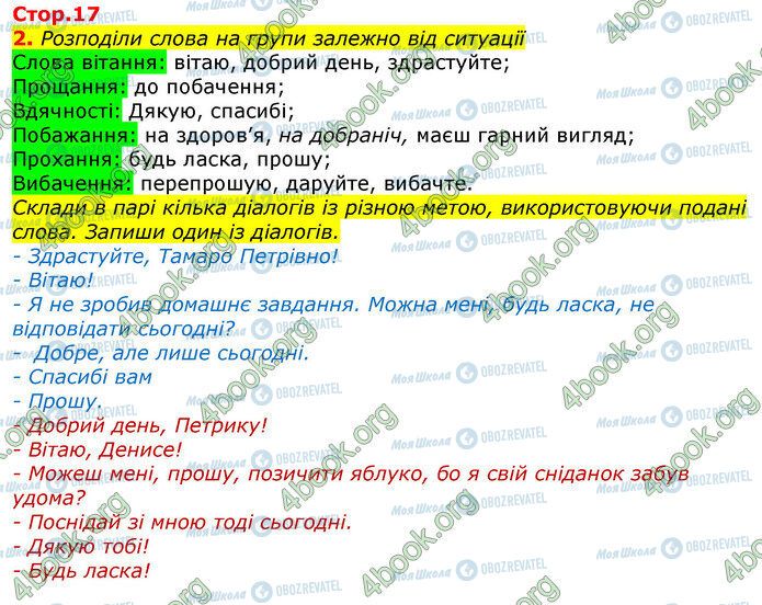 ГДЗ Українська мова 3 клас сторінка Стр.17