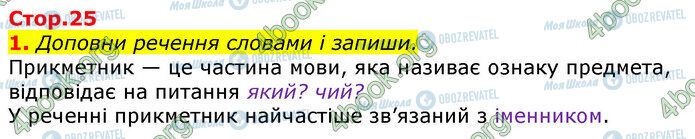 ГДЗ Українська мова 3 клас сторінка Стр.25 (1)
