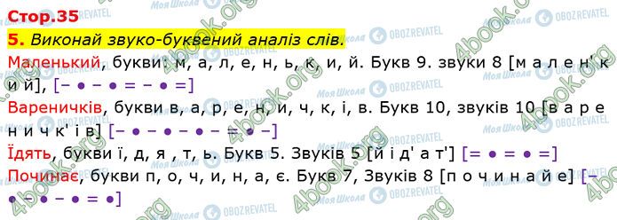 ГДЗ Укр мова 3 класс страница Стр.35 (5)