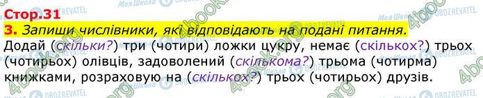 ГДЗ Українська мова 3 клас сторінка Стр.31 (3)