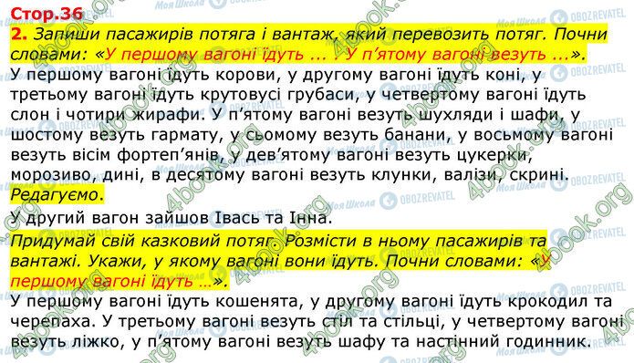 ГДЗ Українська мова 3 клас сторінка Стр.36