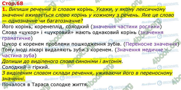 ГДЗ Українська мова 3 клас сторінка Стр.68 (1)