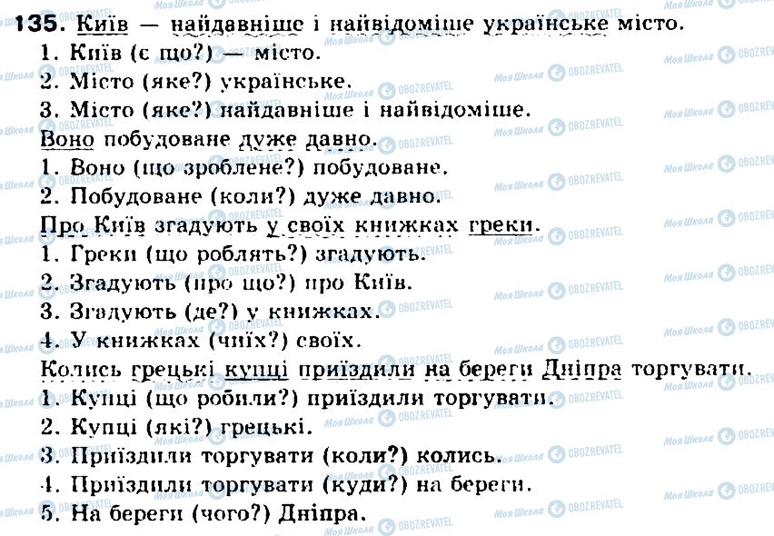 ГДЗ Українська мова 5 клас сторінка 135