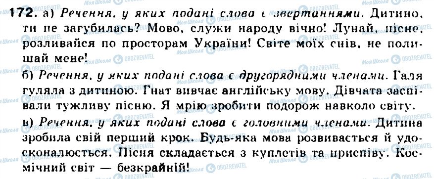 ГДЗ Українська мова 5 клас сторінка 172