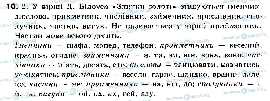 ГДЗ Українська мова 5 клас сторінка 10