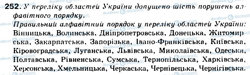 ГДЗ Українська мова 5 клас сторінка 252