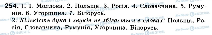 ГДЗ Українська мова 5 клас сторінка 254