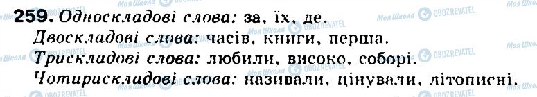 ГДЗ Укр мова 5 класс страница 259