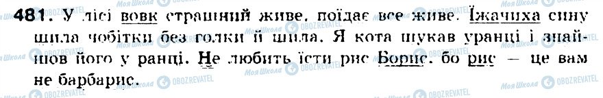 ГДЗ Українська мова 5 клас сторінка 481