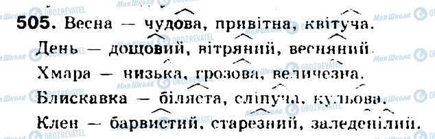 ГДЗ Українська мова 5 клас сторінка 505