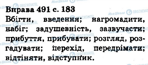 ГДЗ Українська мова 5 клас сторінка 491