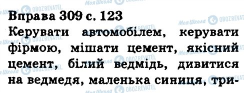 ГДЗ Українська мова 5 клас сторінка 309