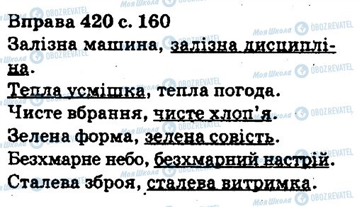 ГДЗ Українська мова 5 клас сторінка 420