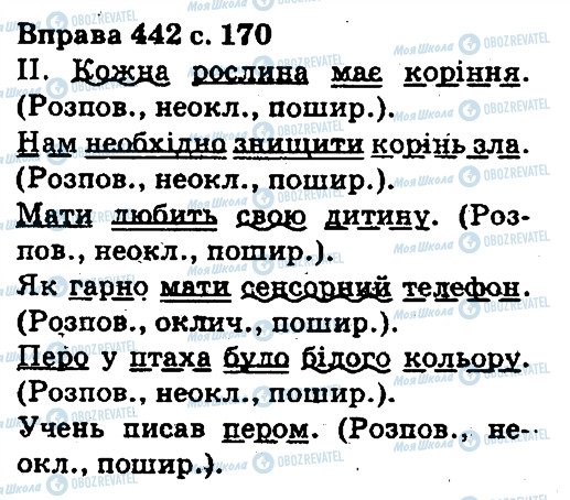 ГДЗ Українська мова 5 клас сторінка 442