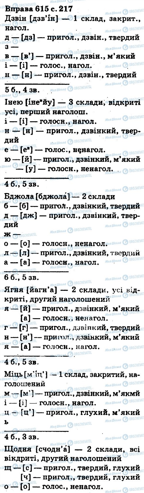 ГДЗ Укр мова 5 класс страница 615