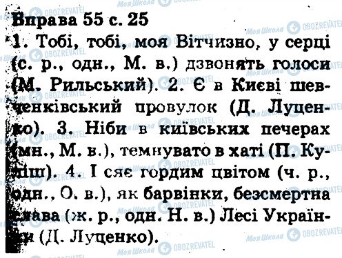 ГДЗ Українська мова 5 клас сторінка 55