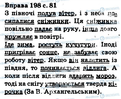 ГДЗ Українська мова 5 клас сторінка 198