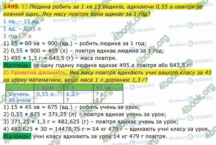 ГДЗ Математика 5 клас сторінка 1499