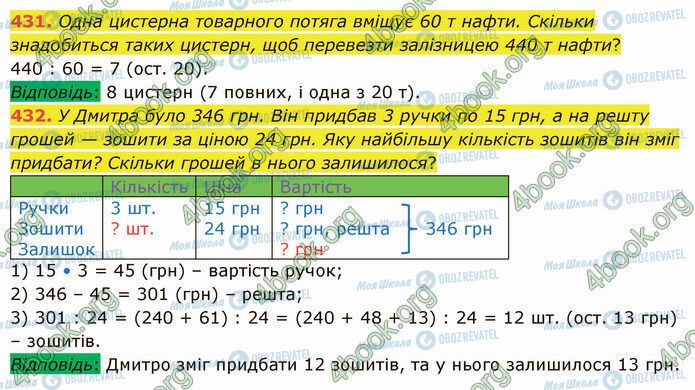 ГДЗ Математика 5 клас сторінка 431-432