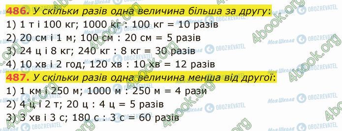 ГДЗ Математика 5 клас сторінка 486-487