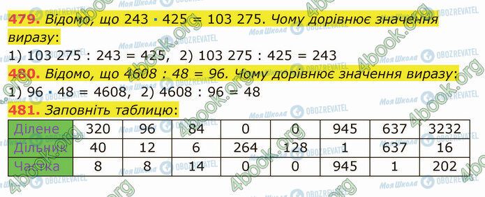 ГДЗ Математика 5 клас сторінка 479-481