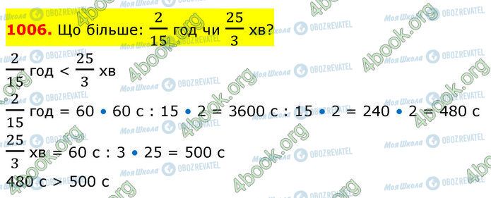 ГДЗ Математика 5 клас сторінка 1006