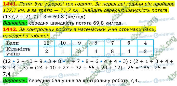 ГДЗ Математика 5 клас сторінка 1441-1442