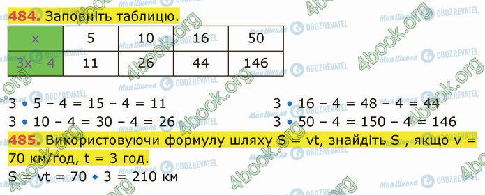 ГДЗ Математика 5 клас сторінка 484-485