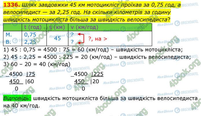 ГДЗ Математика 5 клас сторінка 1336