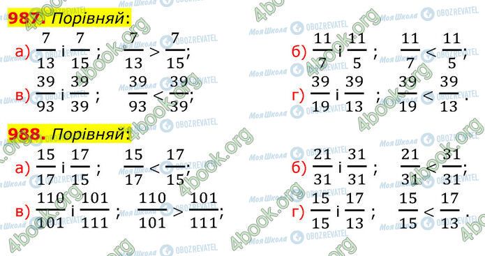 ГДЗ Математика 5 класс страница 987-988