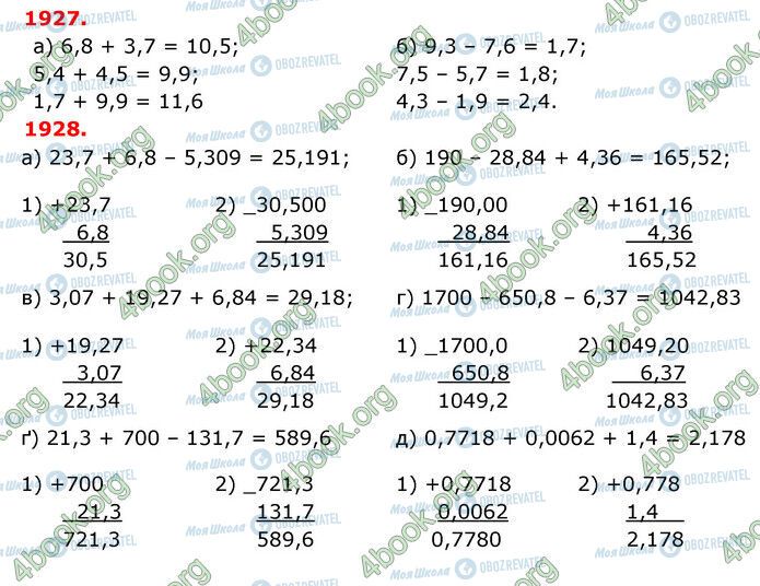 ГДЗ Математика 5 класс страница 1927-1928