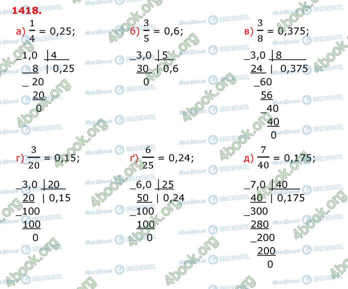 ГДЗ Математика 5 клас сторінка 1418