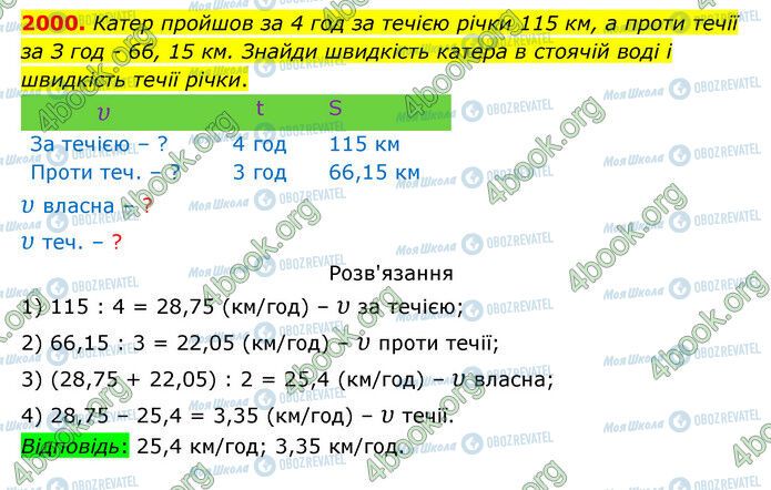 ГДЗ Математика 5 клас сторінка 2000