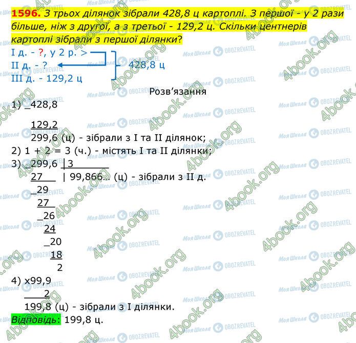 ГДЗ Математика 5 клас сторінка 1596