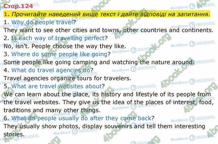 ГДЗ Англійська мова 5 клас сторінка Стр.124 (1)