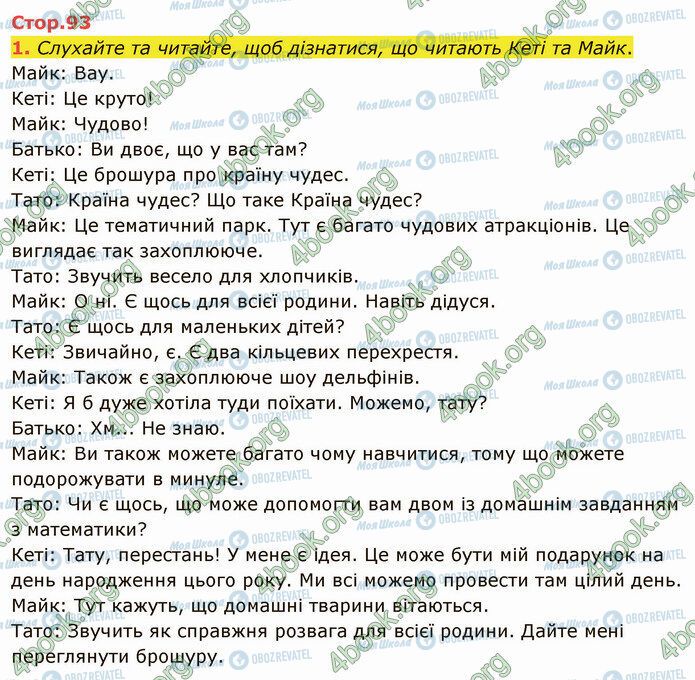 ГДЗ Англійська мова 5 клас сторінка Стр.93 (1)