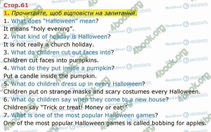 ГДЗ Англійська мова 5 клас сторінка Стр.61 (1)