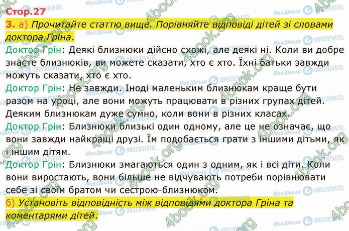 ГДЗ Англійська мова 5 клас сторінка Стр.27 (3)