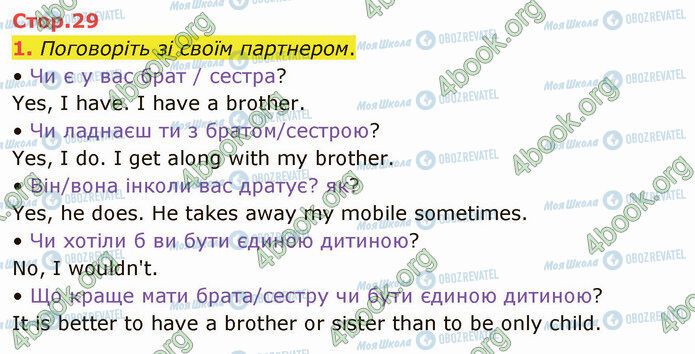 ГДЗ Англійська мова 5 клас сторінка Стр.29 (1)