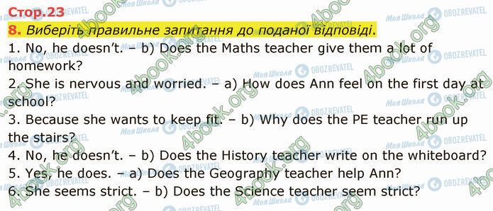 ГДЗ Англійська мова 5 клас сторінка Стр.23 (8)