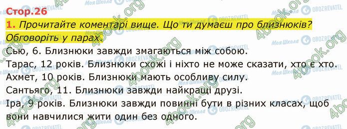 ГДЗ Англійська мова 5 клас сторінка Стр.26 (1)